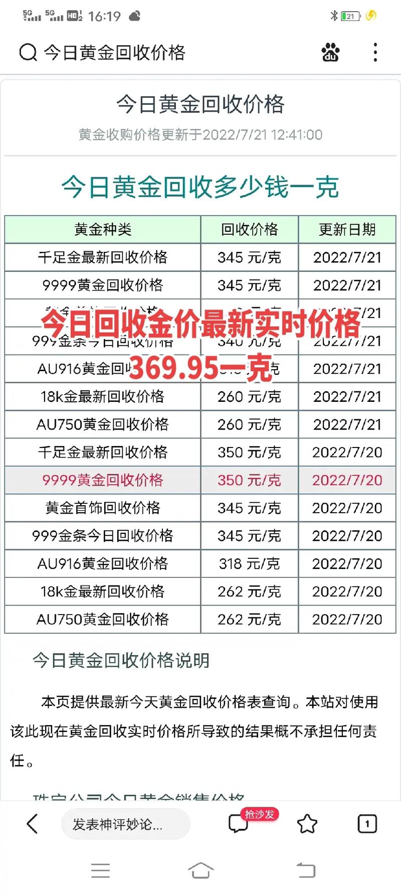 今日黄金实时金价,今日黄金实时金价2021