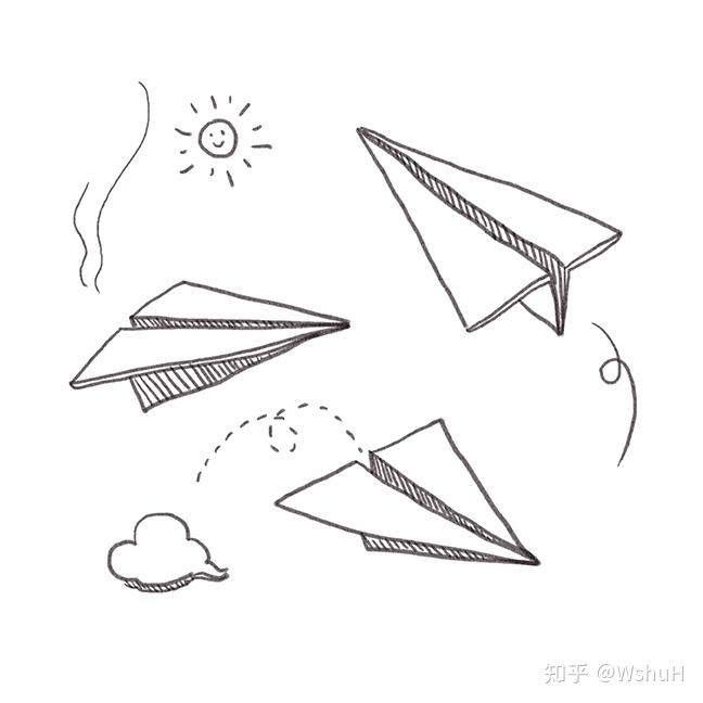 [纸飞机简笔画]纸飞机简笔画彩色