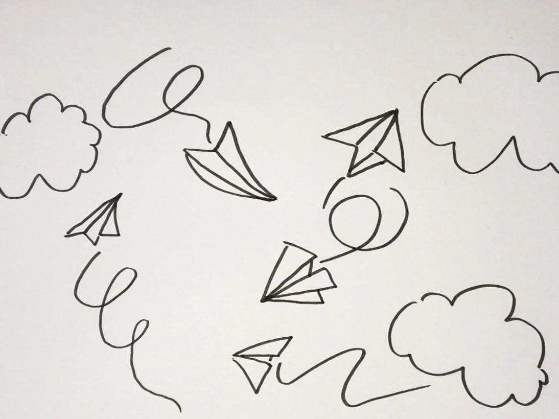 纸飞机简笔画-纸飞机简笔画 儿童简笔画