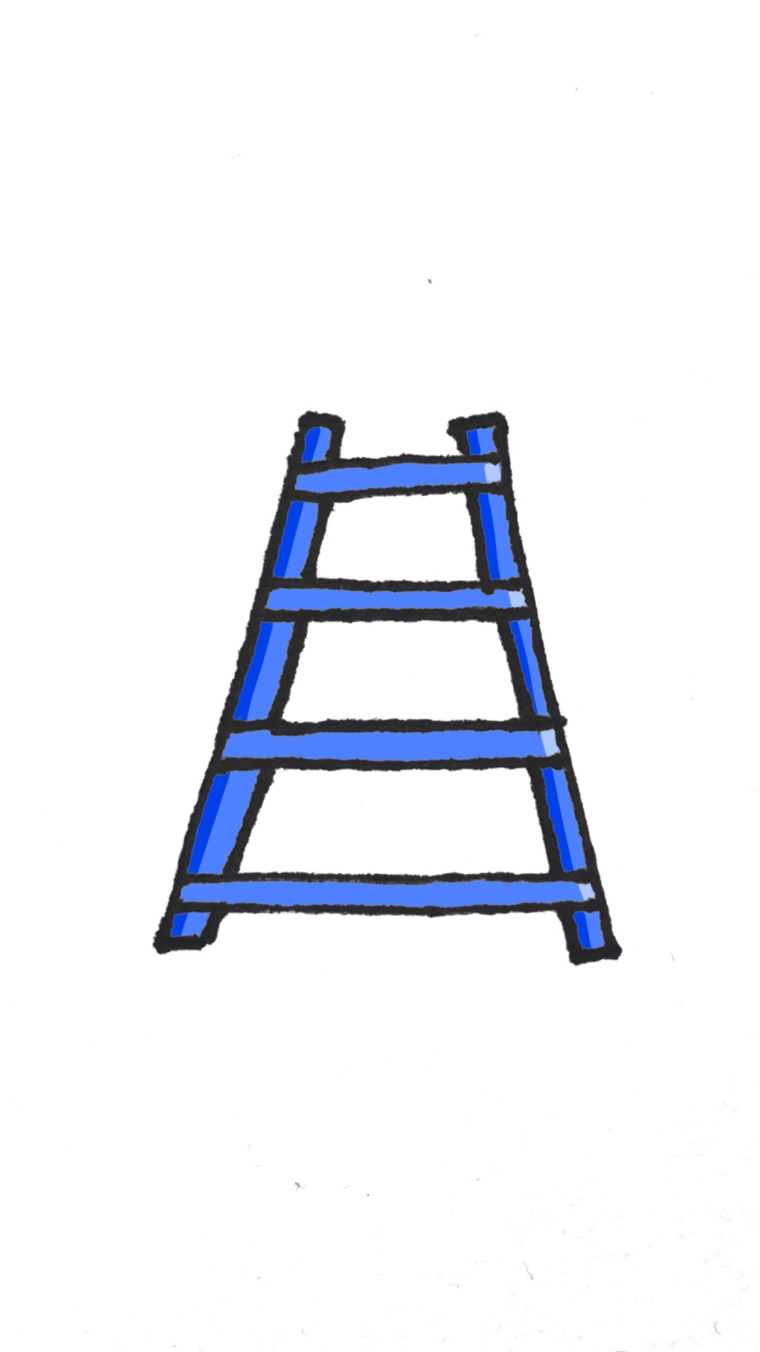 梯子儿童简笔画,儿童画梯子怎么画