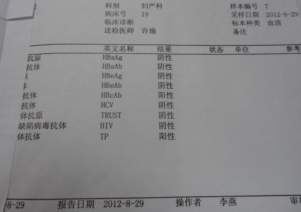 梅毒过筛实验trust,梅毒过筛实验^梅毒螺旋体特异抗体测定