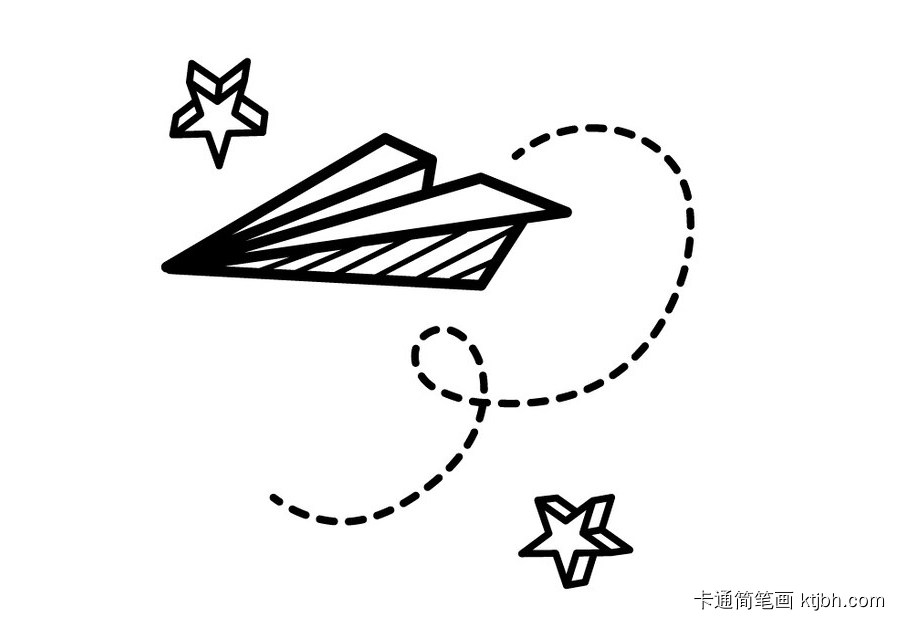 纸飞机简笔画黑板报,纸飞机的简笔画 涂色
